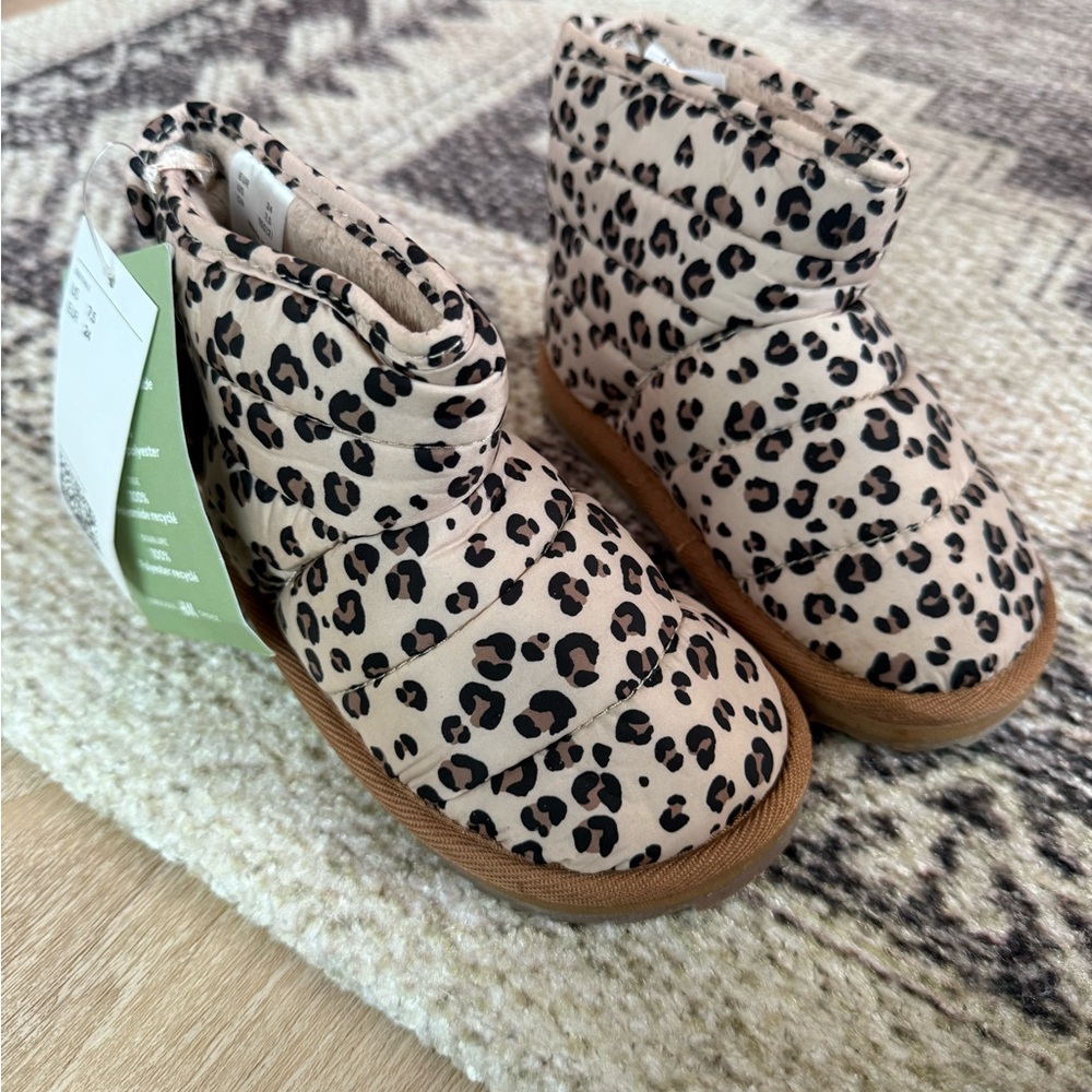H&M Kids Leopard Print Boots - Tan and Black